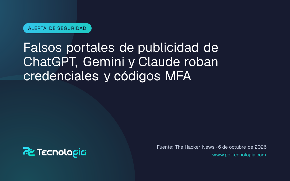 Falsos portales de publicidad de ChatGPT, Gemini y Claude roban credenciales y códigos MFA